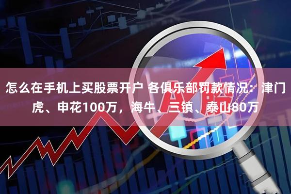 怎么在手机上买股票开户 各俱乐部罚款情况：津门虎、申花100万，海牛、三镇、泰山80万